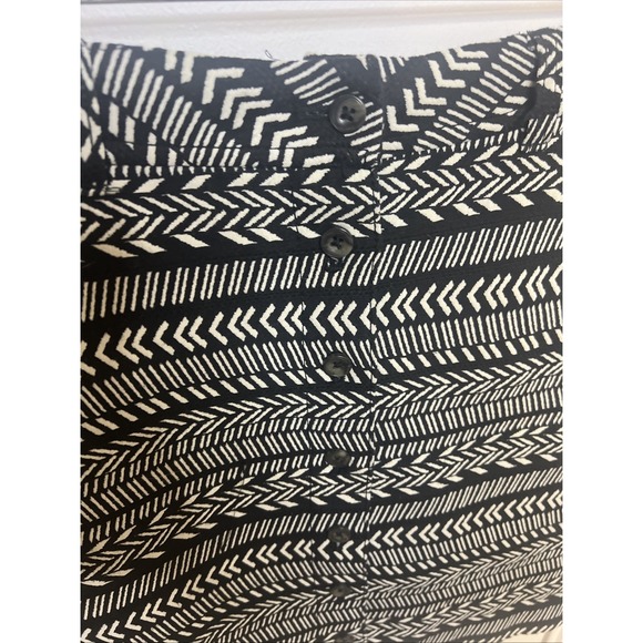 Maeve Dresses & Skirts - Maeve‎ Anthropologie Black White Geometric Tribal Button Front Mini Skirt 4 boho